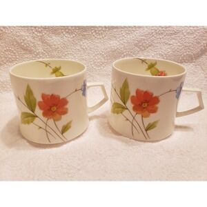 2 Mikasa Cups, "Just Flowers," Fine Bone China, New without packaging Mint Condi